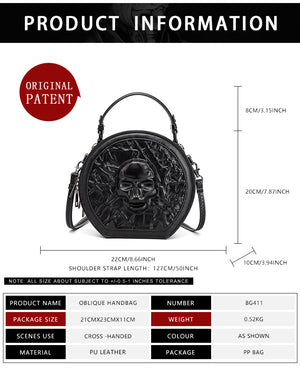 Halloween Embossed Messenger Bag – Portable Spooky Fashion Crossbody Bag
