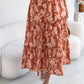 Women's Casual Floral Print Ruffle Trim Midi Beach Skirt