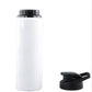 Aluminum Sports Water Bottle | Sublimation-Ready | Flip-Top Sport Lid | Carry Loop | 600ml (21cm) & 750ml (24cm) | White