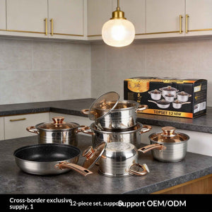 Non-Stick 12-Piece Cookware Set with Glass Lids