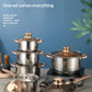 Non-Stick 12-Piece Cookware Set with Glass Lids | Thickened Double-Base | Light Luxury