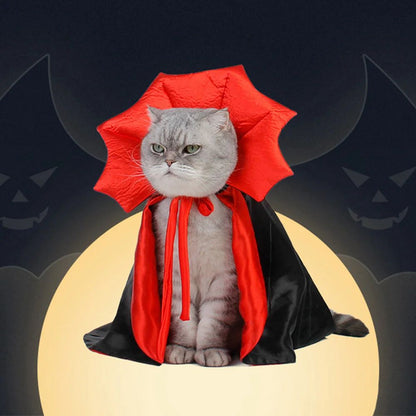 Halloween Vampire Cloak Pet Costume – Kawaii Cosplay Cape for Cats & Small Dogs | S, M, L