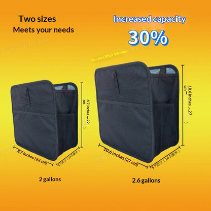 Foldable Car Trash Can – Hanging Oxford Garbage Bin | Waterproof Liner | Snap-Lock Bag Holder | Standard & Side Pocket | Small & Large | Black