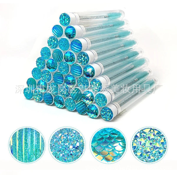 10 - 50 Pcs Disposable Eyelash & Mascara Brushes Diamond Lash Spoolie Wands For Makeup, Extensions & Cleaning 4 Colors