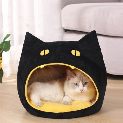 Halloween Cat-Shaped Pet Bed – Cozy Warm Cave Kennel for Cats & Small Dogs | S & L
