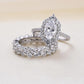 Oval Zircon Ring Set – European Fashion Jewelry for Women
