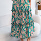 Women's Casual Floral Print Ruffle Trim Midi Beach Skirt