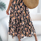 Women's Casual Floral Print Ruffle Trim Midi Beach Skirt