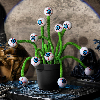 Halloween 3D Eyeball Twig Bouquet – Creepy Spooky Decoration (20pcs, 40cm)