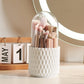 360° Rotating Makeup Brush Holder – Waterproof, Dustproof, 5-Compartment Organizer