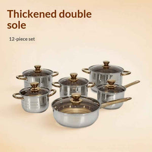 Non-Stick 12-Piece Cookware Set with Glass Lids