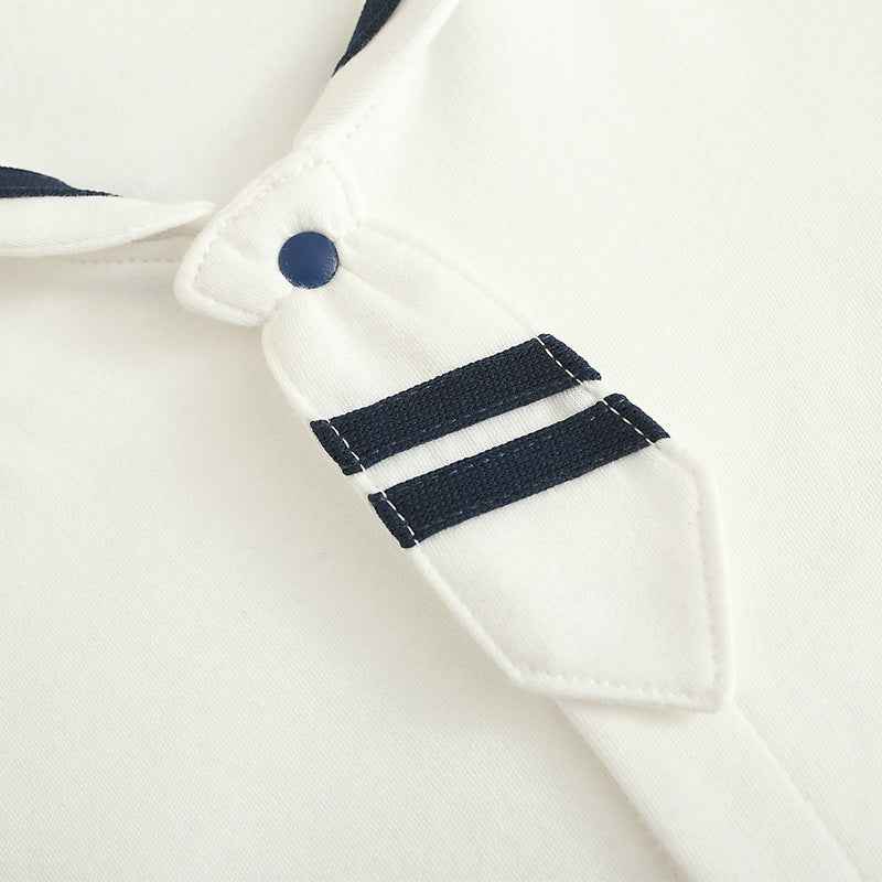 I Love Mom And Dad Newborn Baby Spring And Autumn New Navy Style Bow Tie Romper