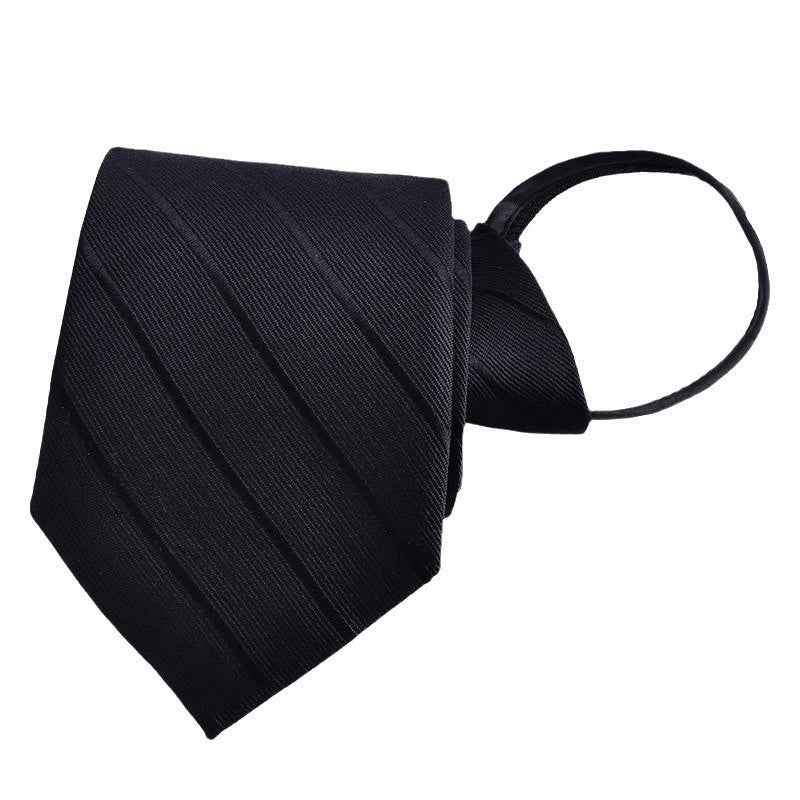 Mens Business Formal Zipper Tie With Blue Stripes