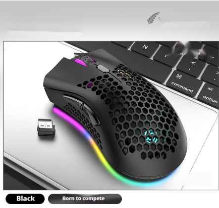Hollow Out Game Luminous Charging Wireless Mouse