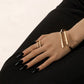 Geometric Square Bracelet & Ring Set – Adjustable Metal Jewelry Suit for Women