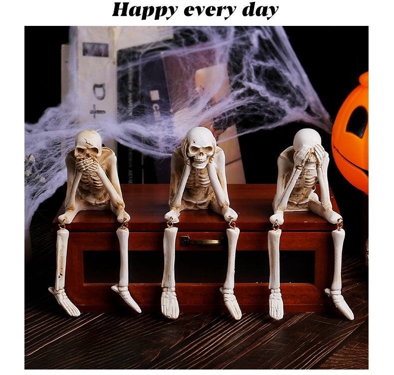 Halloween Skull Resin Decoration – Ghost Festival Atmosphere Ornament Dropshipman