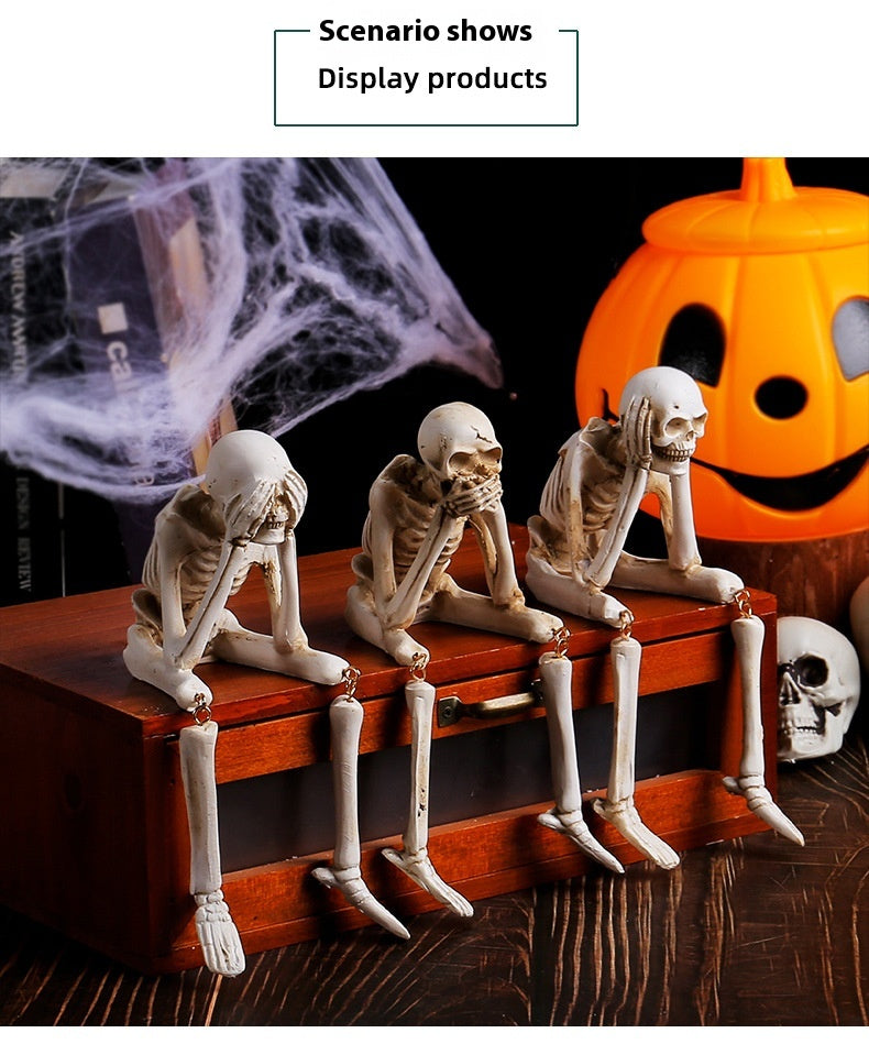 Halloween Skull Resin Decoration – Ghost Festival Atmosphere Ornament Dropshipman