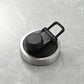 Stainless Steel Protein Shaker Bottle | Built-In Bottom Powder Compartment | Wire Whisk Ball | OZ & ML Scale | Flip-Top Lid | Black & Silver