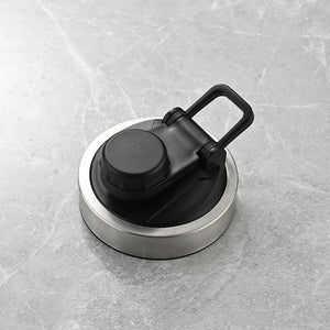 Stainless Steel Protein Shaker Bottle | Built-In Bottom Powder Compartment | Wire Whisk Ball | OZ & ML Scale | Flip-Top Lid | Black & Silver