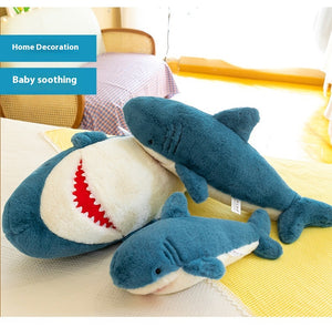 Shark Plush Toy Pillow – Soft Flannel Stuffed Animal Sleeping Cushion for Kids (50cm–90cm)
