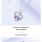 Heart to Heart Necklace for Women – White Gold Copper Pendant Cross Chain