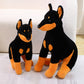 Doberman Pinscher Plush Toy – Soft Cute Stuffed Dog Doll for Kids & Dog Lovers (Small & Large)
