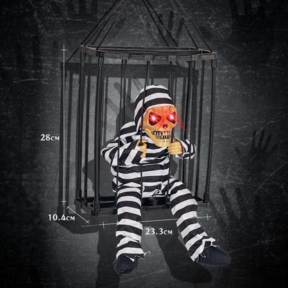 Halloween Light-Up Cage Ghost with Sound & Motion Sensor