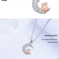 Cat on the Moon Necklace | Two-Tone Electroplated Copper Pendant | Whimsical Cat Lover Jewelry for Women