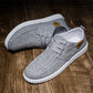 Men's Korean Style Canvas Sneakers – Breathable Low-Top Flat Sole Casual Shoes | Stitching Detail | Gray & Black | EU 39–45 / US 6.5–11.5