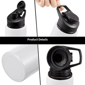 Aluminum Sports Water Bottle | Sublimation-Ready | Flip-Top Sport Lid | Carry Loop | 600ml (21cm) & 750ml (24cm) | White