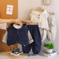 Boys' 3-Piece Striped Hoodie Vest Set | Top, Vest & Trousers