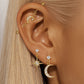S925 Sterling Silver Geometric Piercing Earrings – Gold & Platinum | 6 Styles