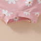 Baby Girl Floral Daisy 3-Piece Set | Knit Top, Shorts & Hairpin