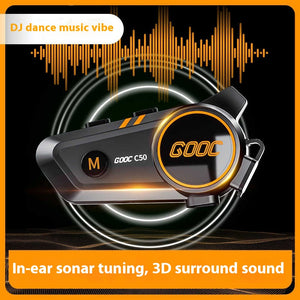 Motorcycle Helmet Intercom Headset – Waterproof Wireless Riding Earphones (C50)