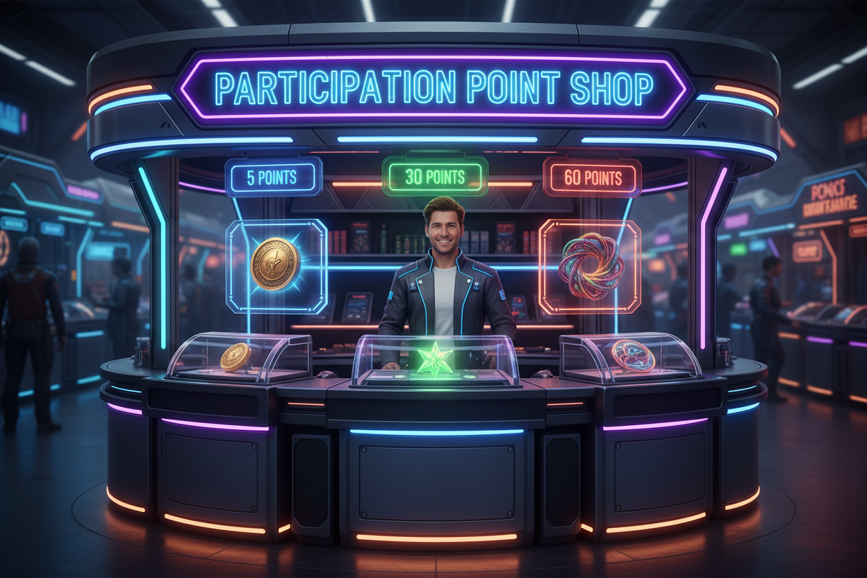change the lettering to "Participation Point Shop"