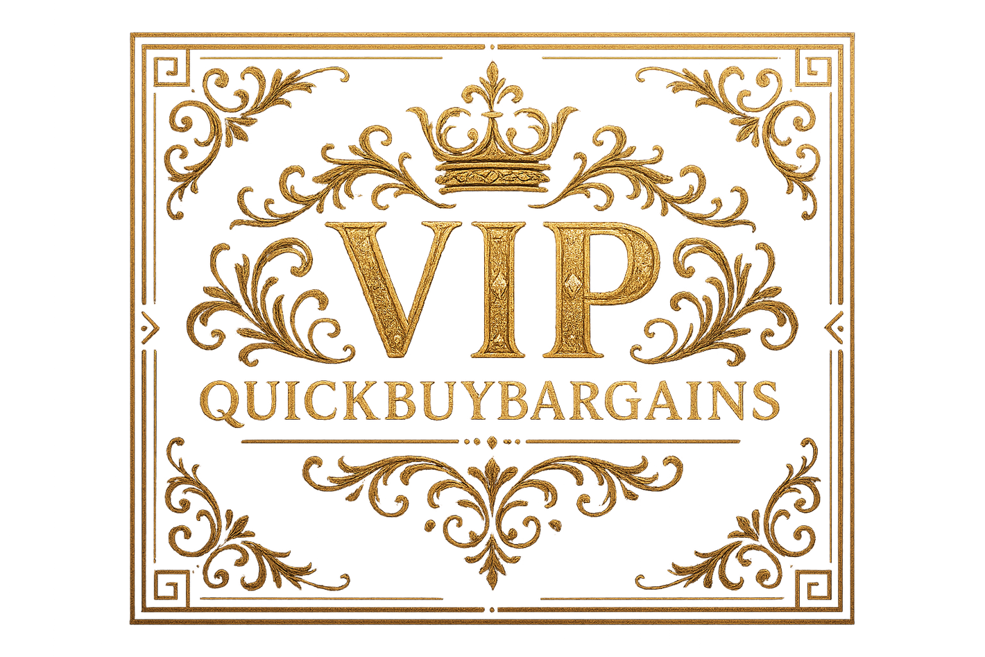 Cool fancy decorative Quickbuybargains VIP membership Logo  