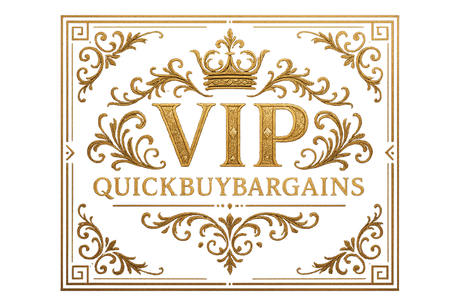 Cool fancy decorative Quickbuybargains VIP membership Logo  