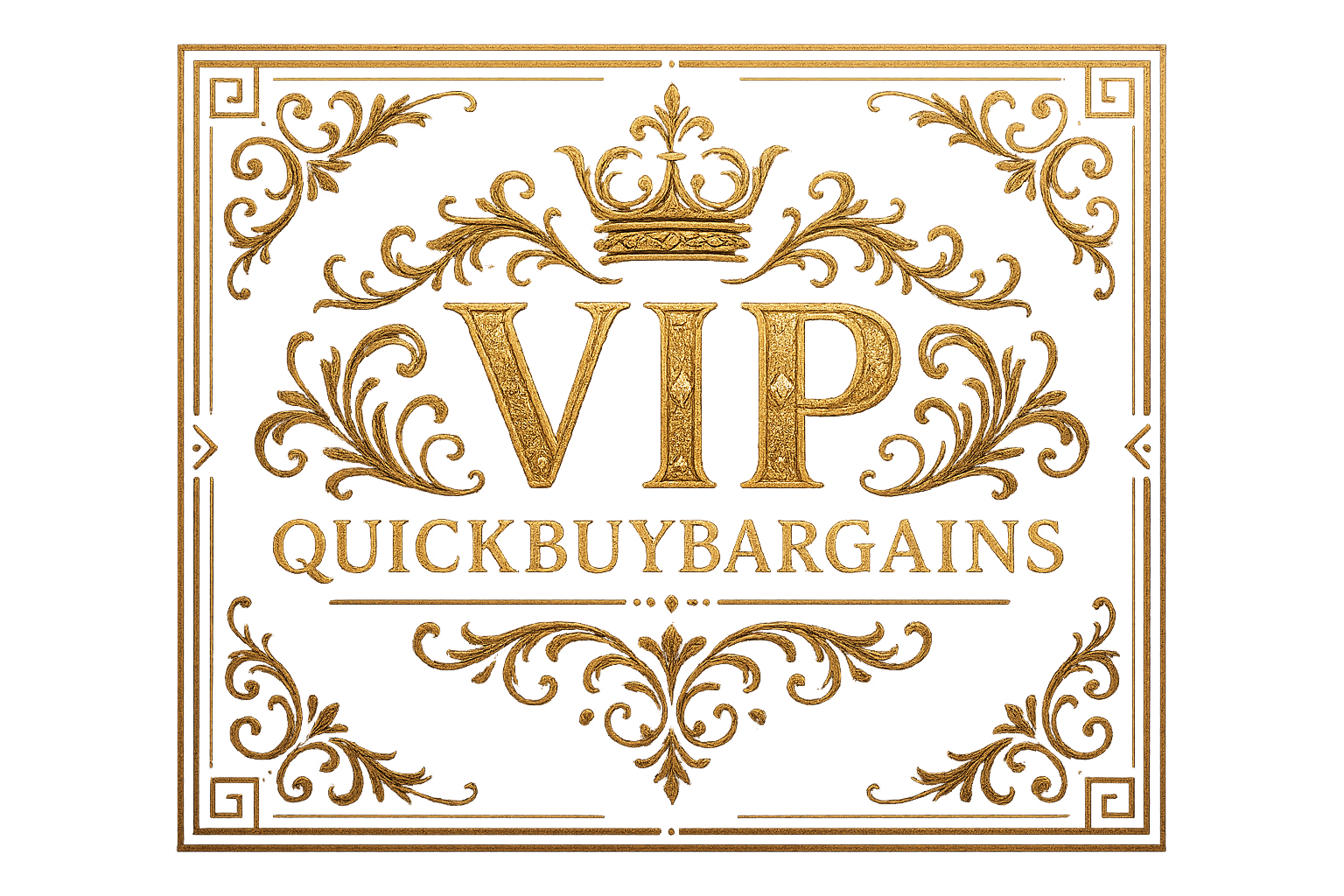 Cool fancy decorative Quickbuybargains VIP membership Logo  