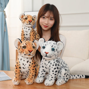Snow Leopard Plush Toy – Cute Squat Stuffed Animal Doll for Kids & Collectors (23cm–32cm)