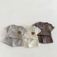 Kids' Cotton Short Sleeve 2-Piece Set | Shirt & Shorts | 3 Colors