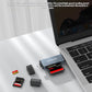 3-in-1 USB & Type-C Card Reader – CF, SD & TF, Aluminum Alloy