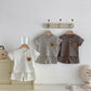 Kids' Cotton Short Sleeve 2-Piece Set | Shirt & Shorts | 3 Colors