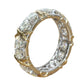Two-Tone Gold Zircon Cross Ring for Women – Copper Fashion Ring Sizes 6–10