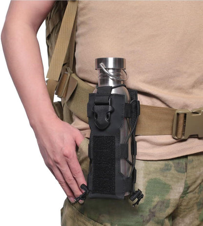 Nylon Water Bottle Carrier Bag – Outdoor Kettle Pouch for Hiking & Travel