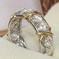 Two-Tone Gold Zircon Cross Ring for Women – Copper Fashion Ring Sizes 6–10