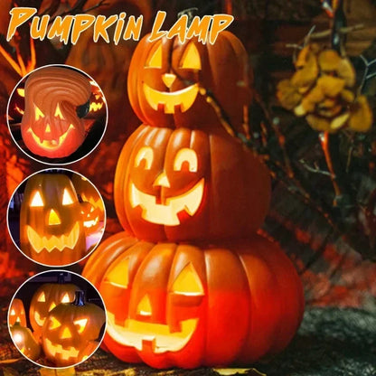Halloween LED Pompoen Lantaarn – Spookgezicht Licht voor Binnen & Buiten Feestdecoratie