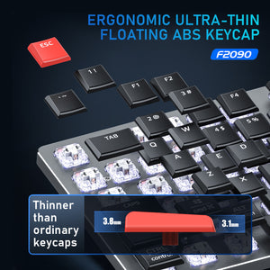 Ergonomic ultra-thin floating ABS keycap with a red ESC key on a keyboard.