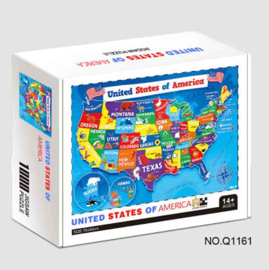 White Cardstock Puzzle 1000 Pieces Adult-sized Educational And Stress-relieving Flat Puzzle Toy