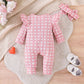Baby Girl Plaid Romper | Long Sleeve Cotton Jumpsuit