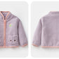 Cute Rabbit Ear Baby Girl Fleece Coat – Toddler Velvet Zip-Up Winter Jacket with Fur Lining | Pink & Purple | Sizes 73–110cm